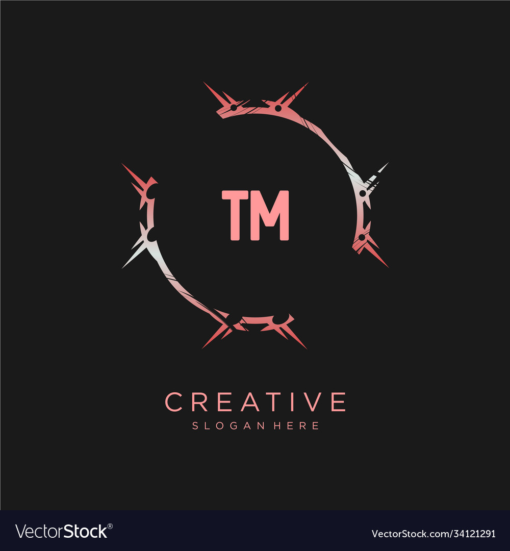 Tm initial logo with colorful template Royalty Free Vector