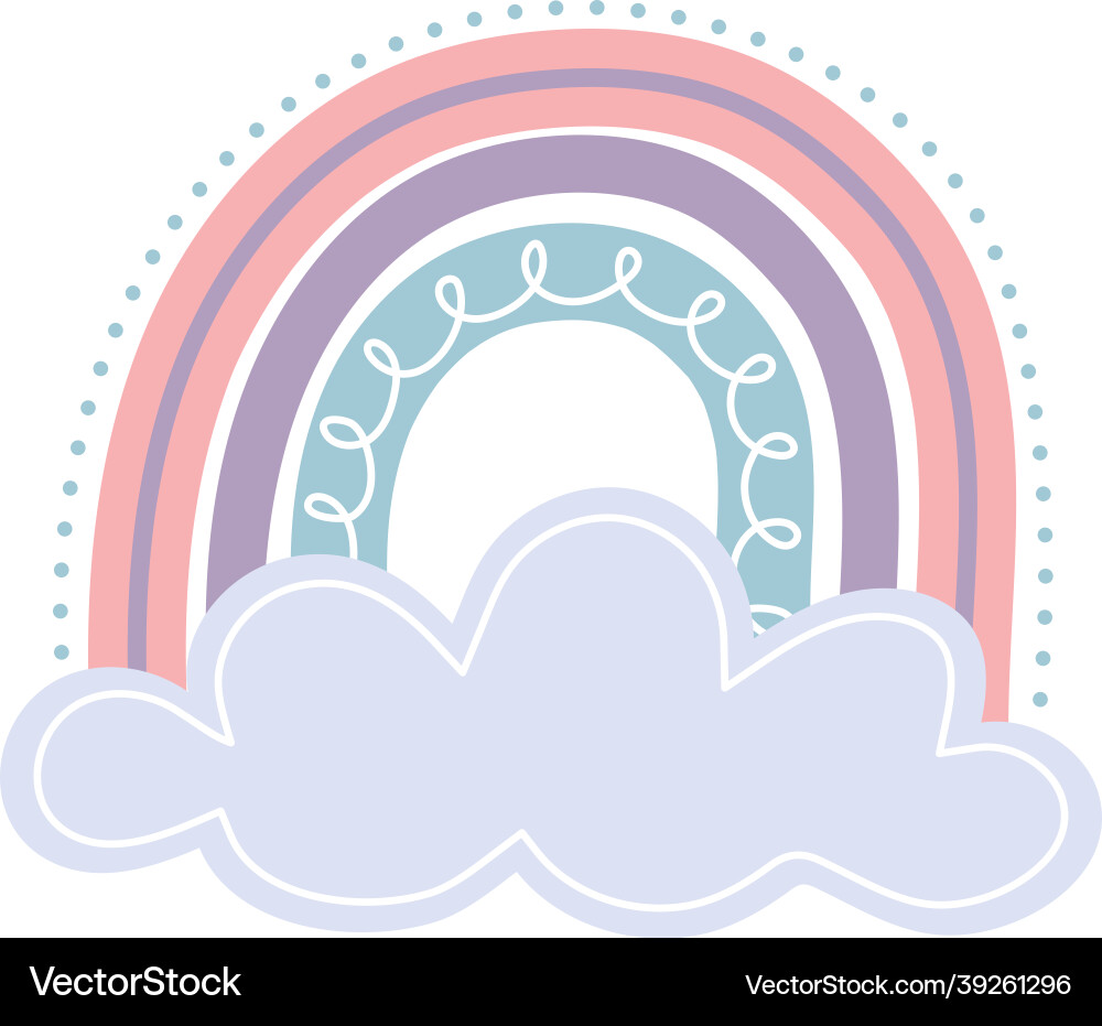 Cute rainbow clouds Royalty Free Vector Image - VectorStock