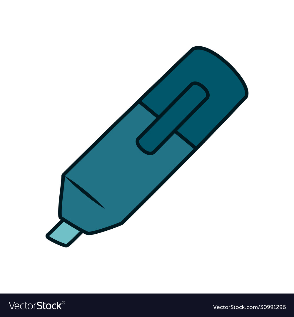 Highlighter pen icon line and fill style Vector Image