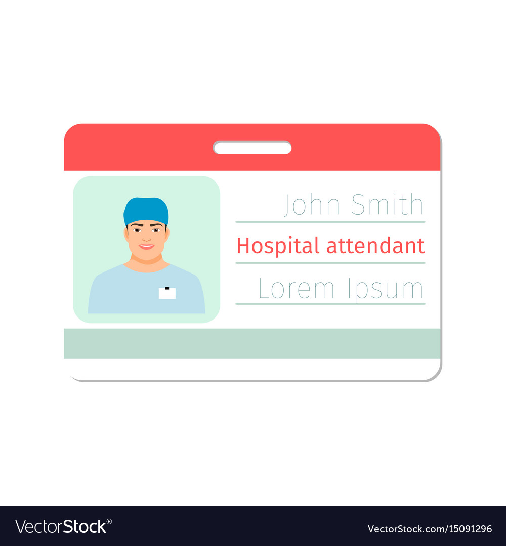 Hospital attendant medical specialist badge Vector Image