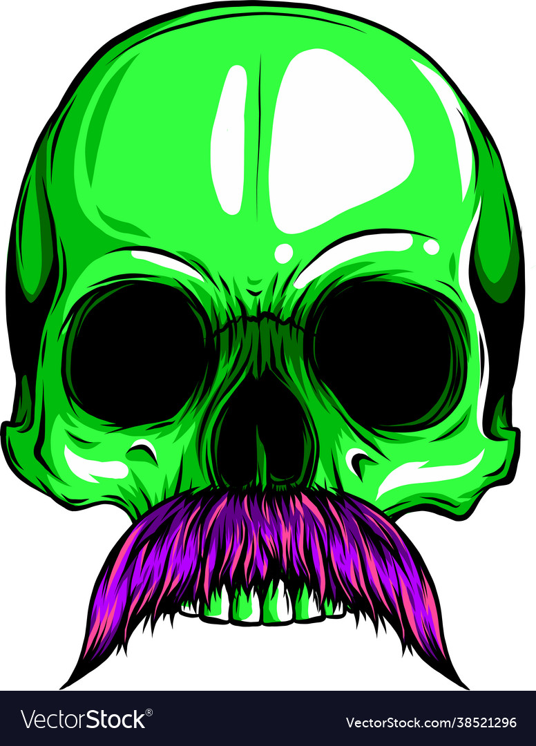 Human Skull With Moustache Royalty Free Vector Image