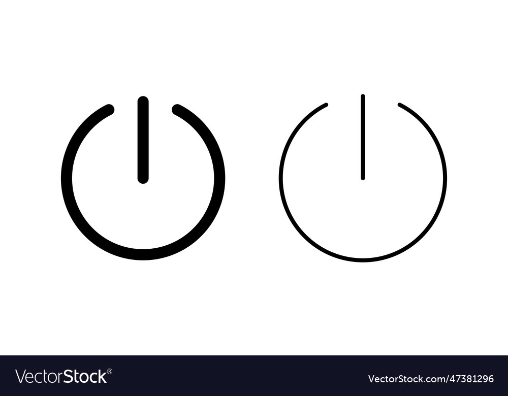Power icon set power switch icon electric power Vector Image