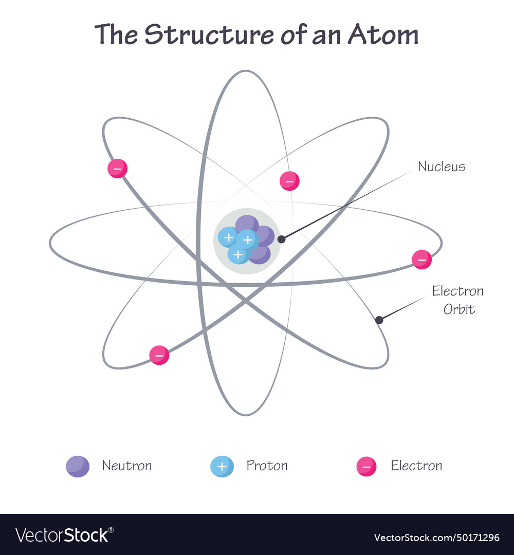 Structure of an atom Royalty Free Vector Image