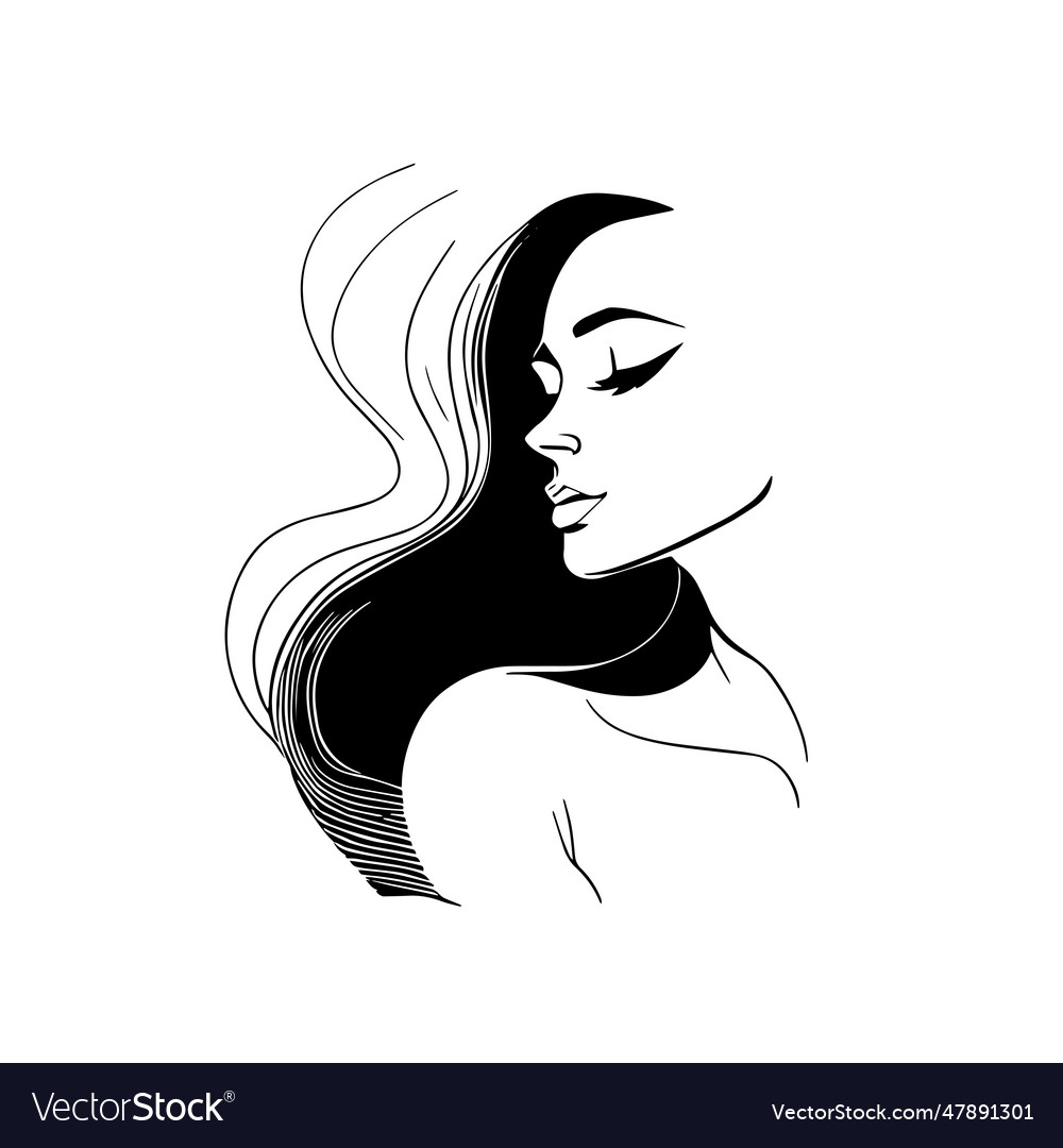 Beautiful Woman Face Beauty Salon Royalty Free Vector Image