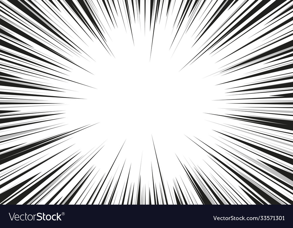 Black and white zoom line comic background Vector Image