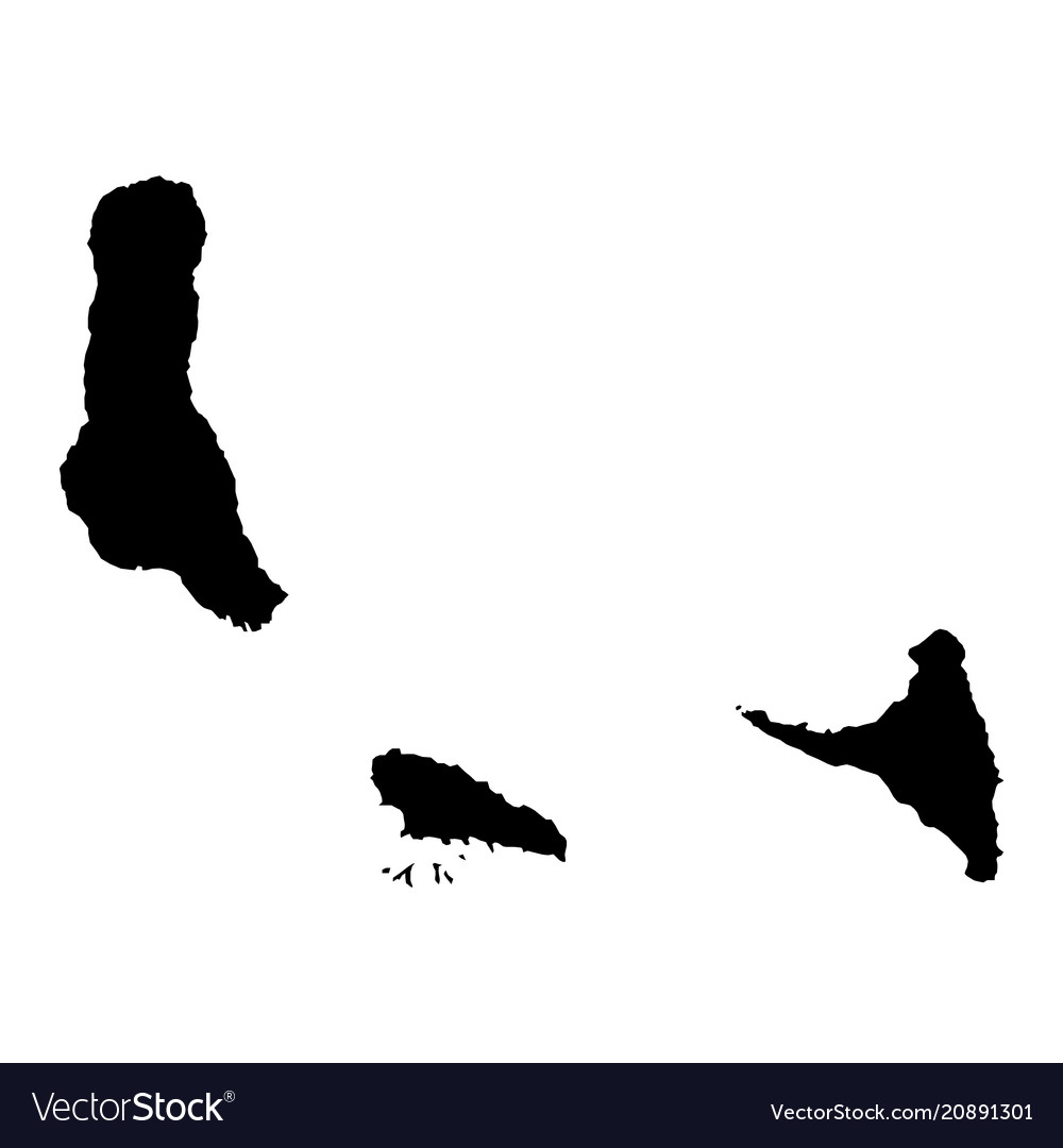 Black silhouette country borders map of comoros Vector Image