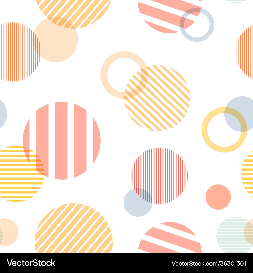 Geometric seamless pattern with circles and rings Vector Image
