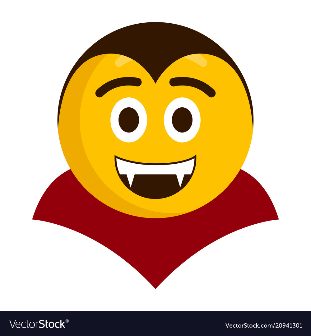 Happy vampire emoji icon Royalty Free Vector Image