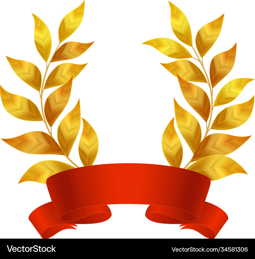 Academic laurel ribbon composition Royalty Free Vector Image