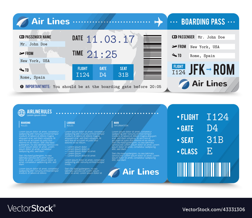 Boarding pass composition Royalty Free Vector Image