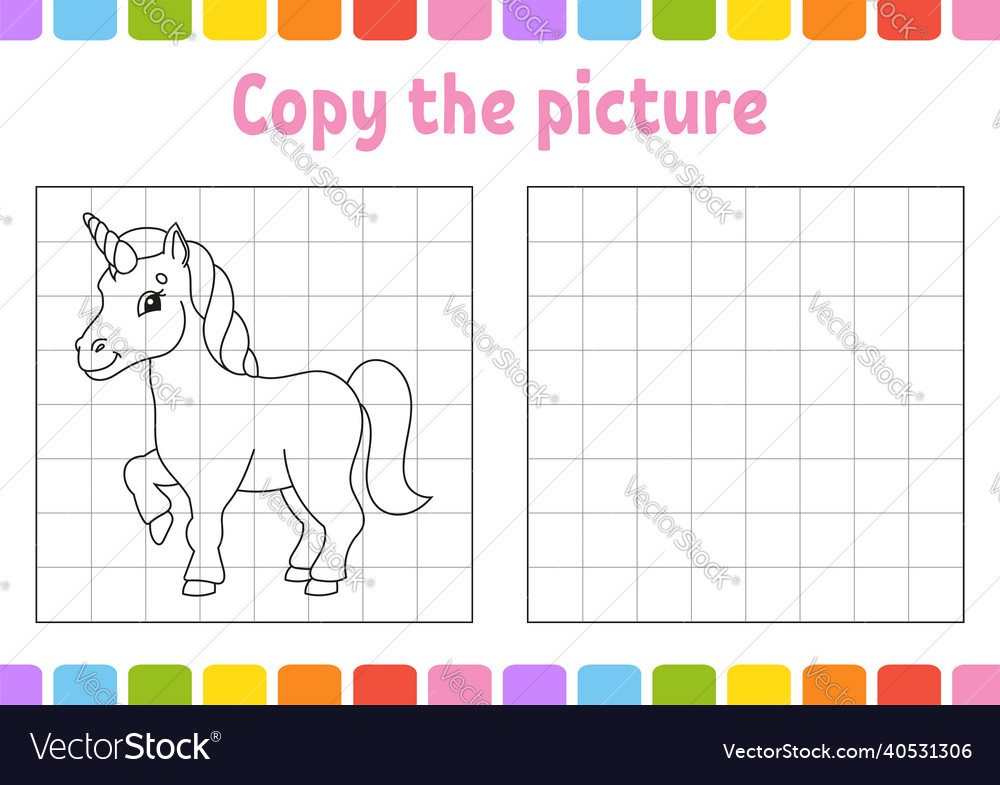 Copy the picture coloring book pages for kids Vector Image