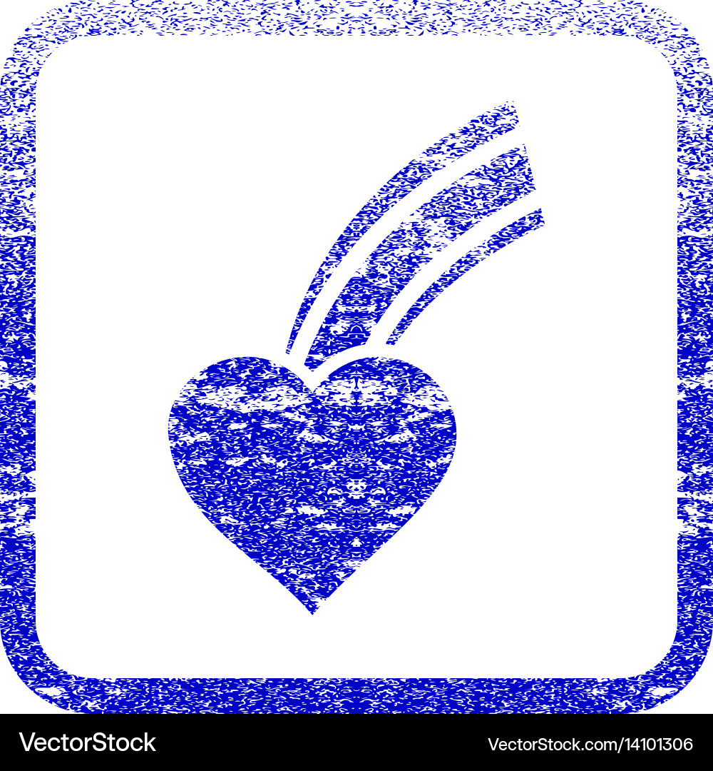 Falling heart framed textured icon Royalty Free Vector Image