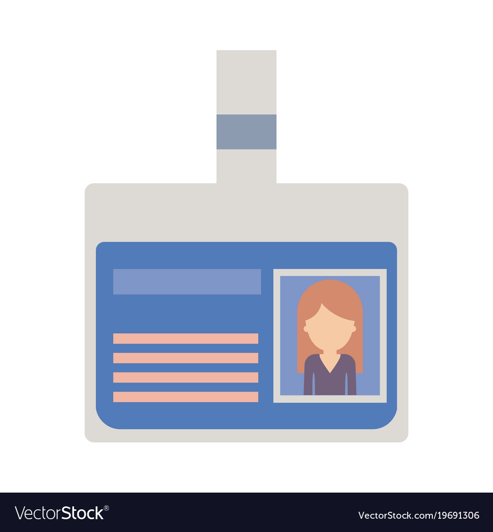 Identification card with half body woman picture Vector Image