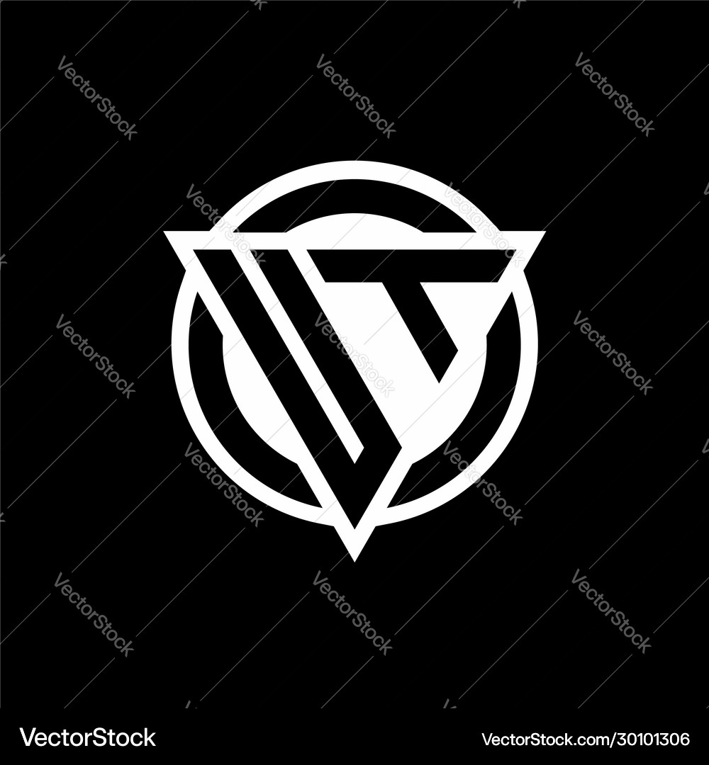 Ut logo with negative space triangle shape Vector Image