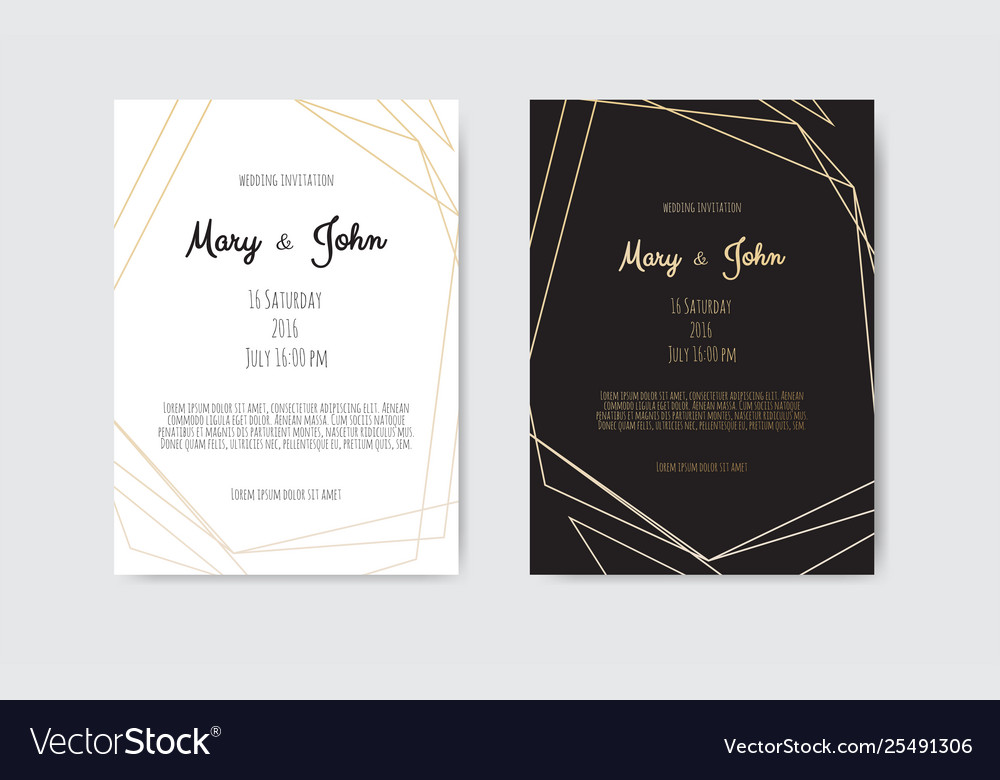 Wedding invitation invite card design Royalty Free Vector