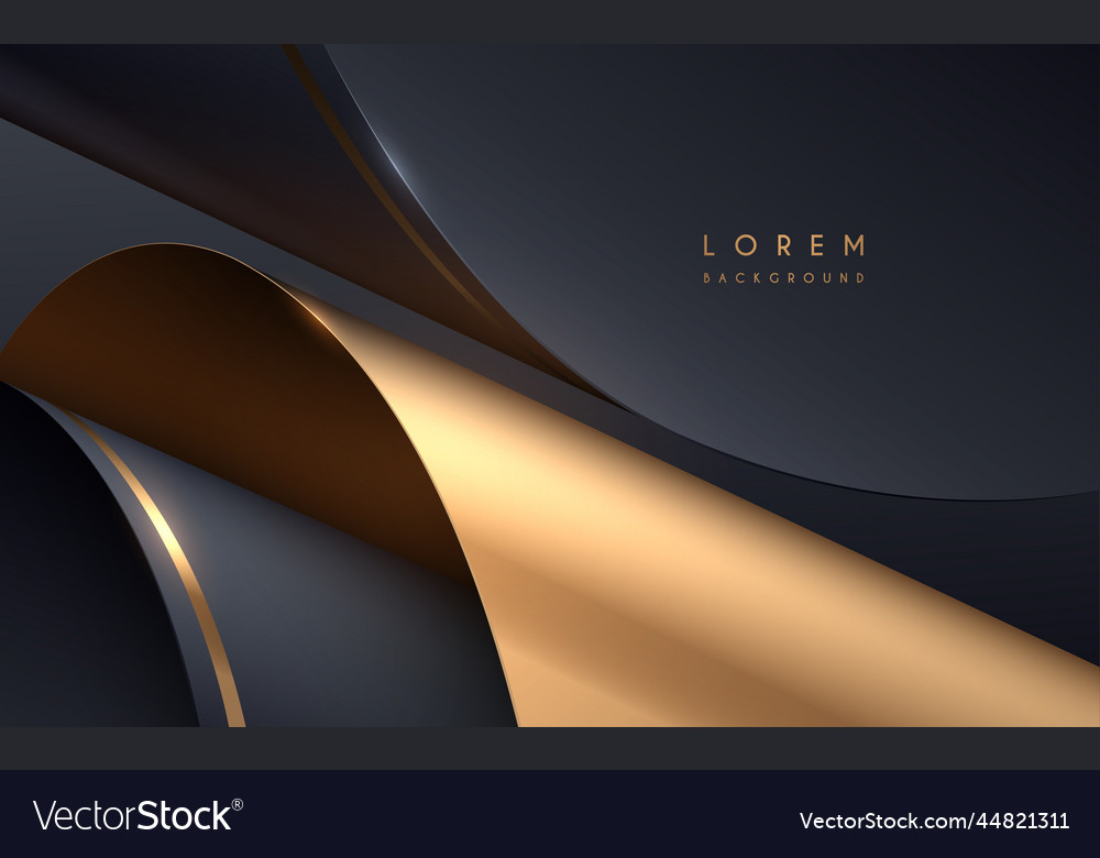 Abstract black and gold layers background Vector Image