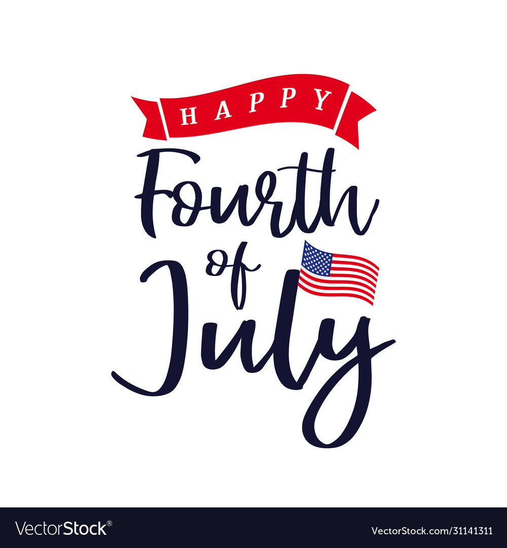 Fourth july independence day usa lettering Vector Image