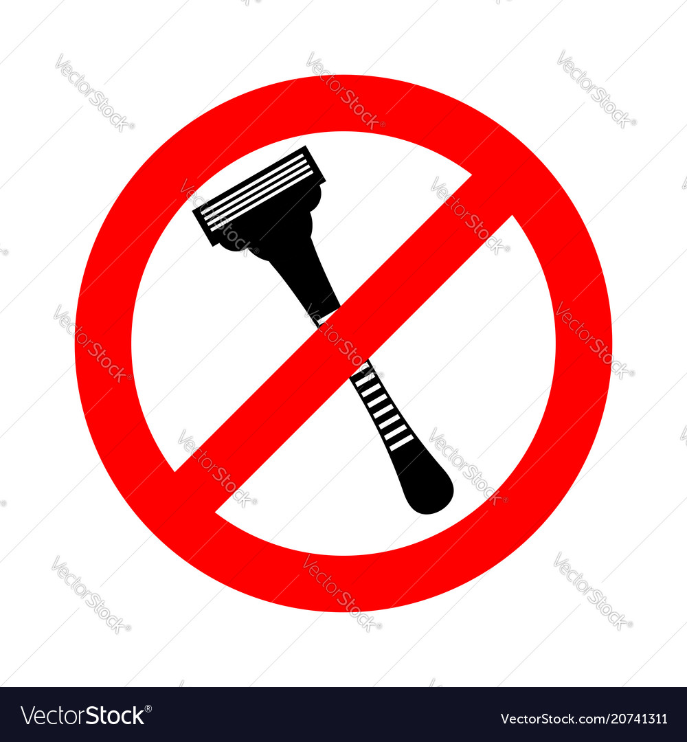 Stop razor it is forbidden to shave razor ban Vector Image