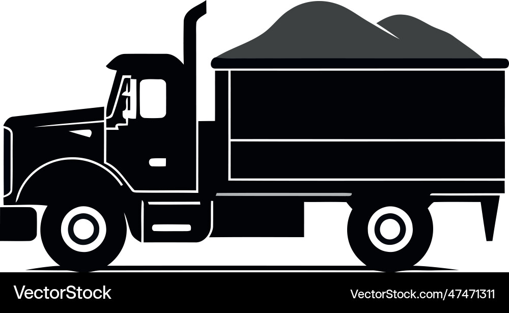 Truck delivering heavy cargo containers Royalty Free Vector