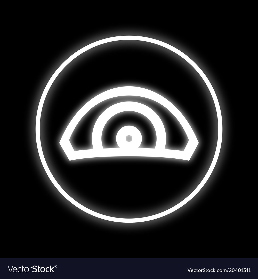 White eye in a circle on a black background Vector Image