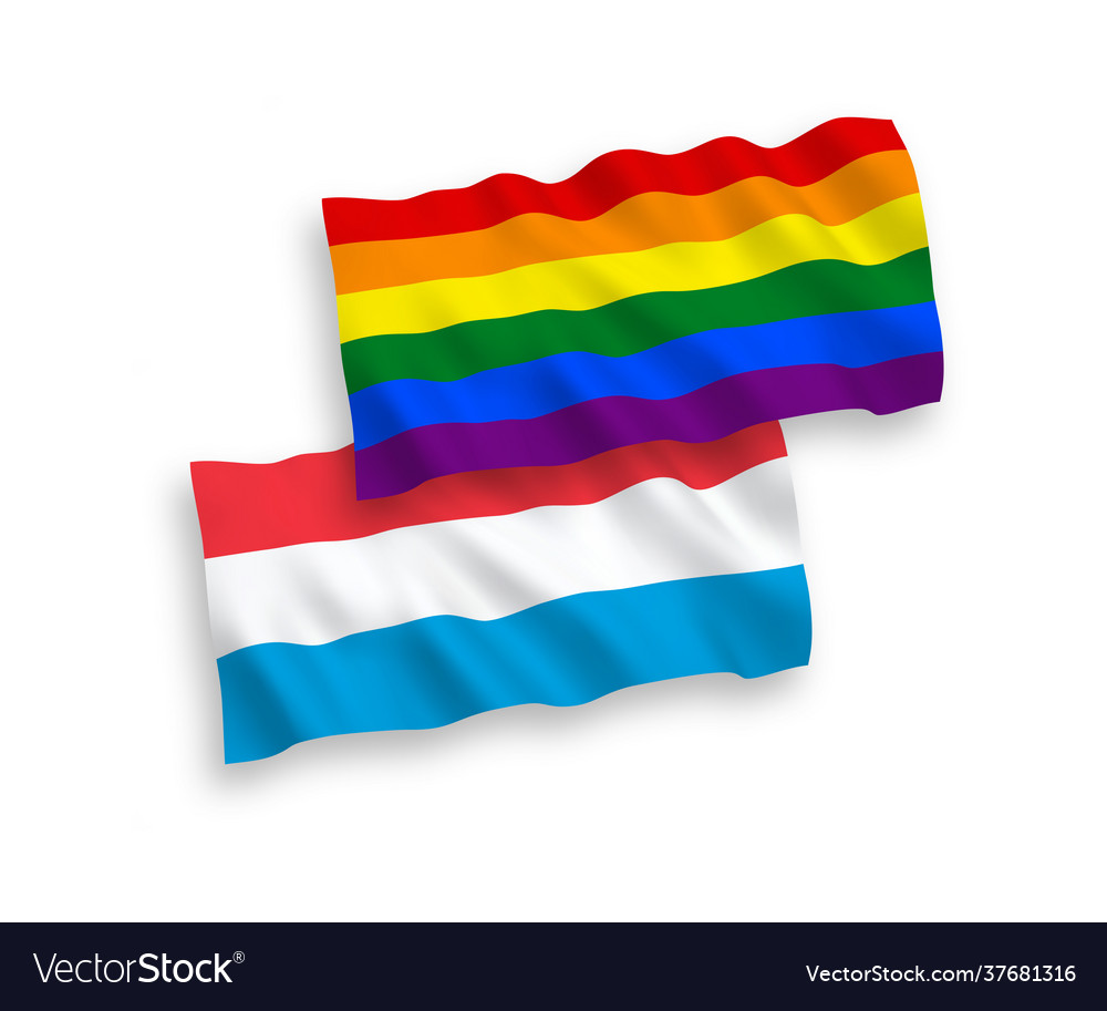 Flags rainbow gay pride and luxembourg Royalty Free Vector