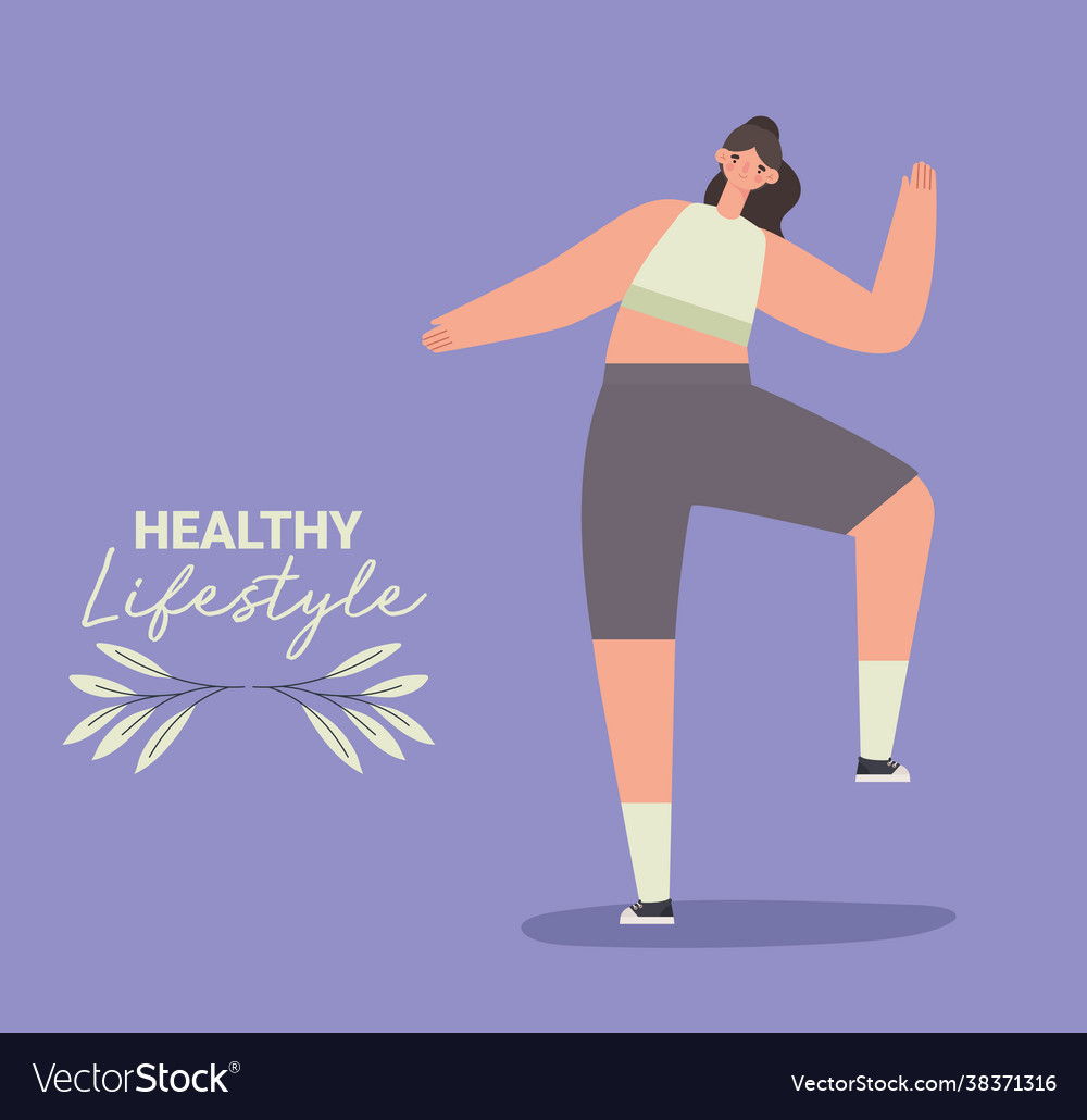 Girl stretching poster Royalty Free Vector Image