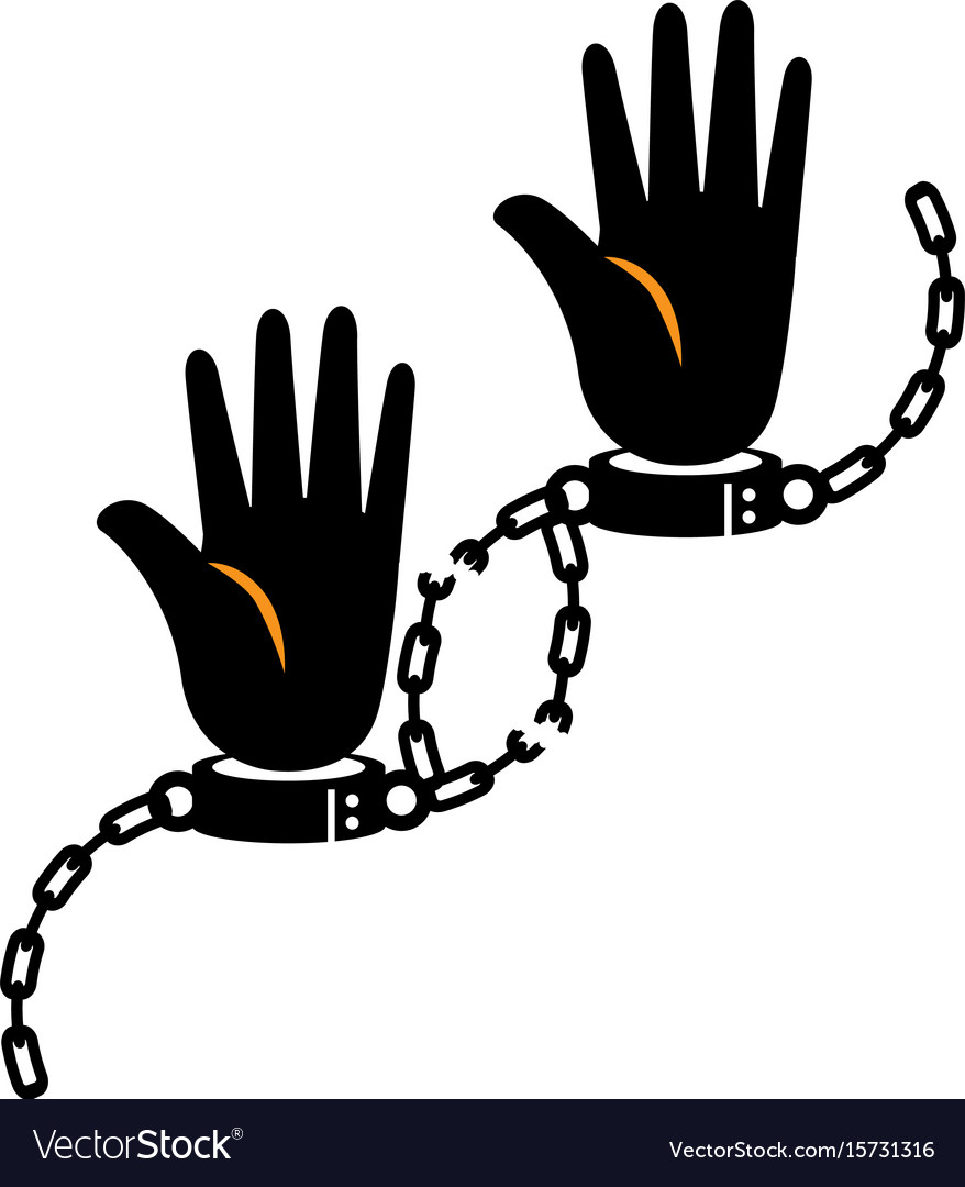 Hand grabbing a chain icon Royalty Free Vector Image