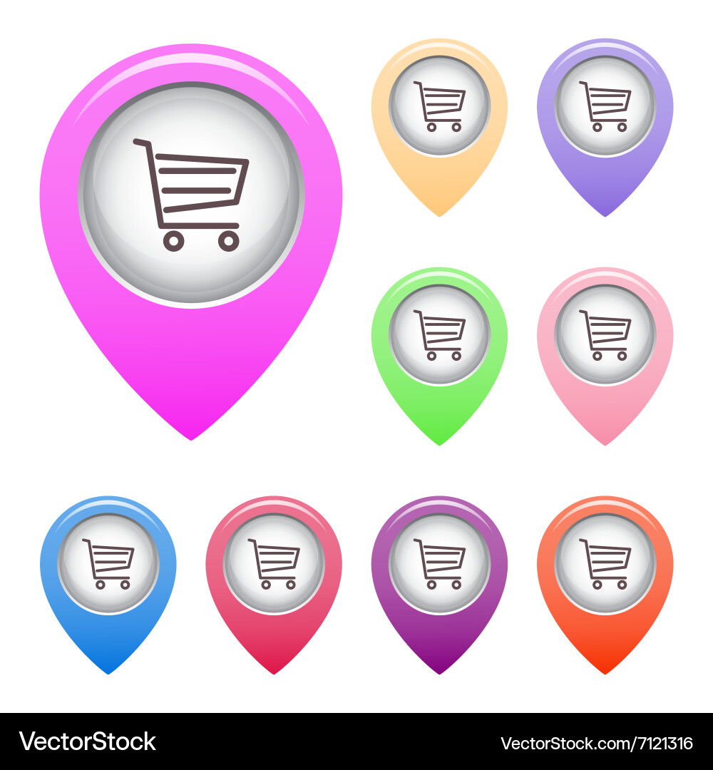 Map set of pointers Royalty Free Vector Image - VectorStock