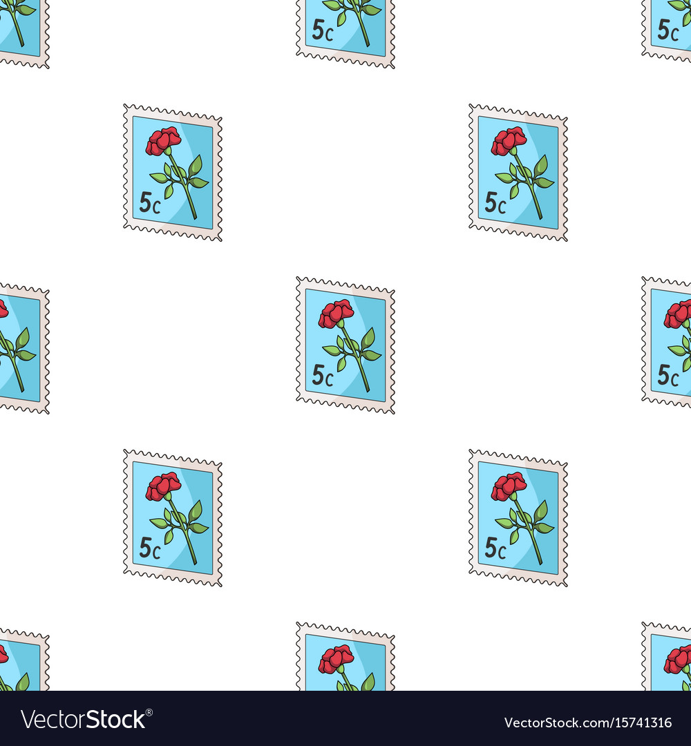 Postage stampmail and postman pattern icon Vector Image