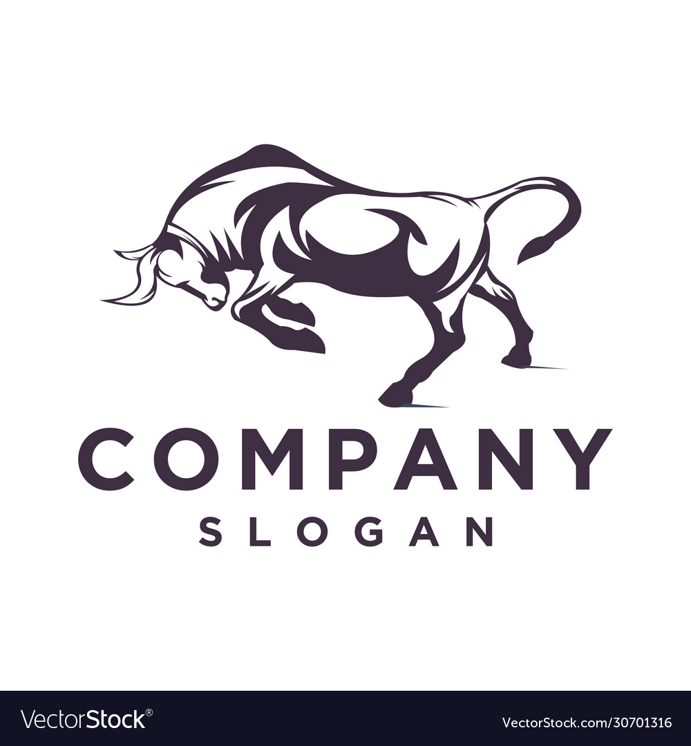 Simple bull logo design Royalty Free Vector Image