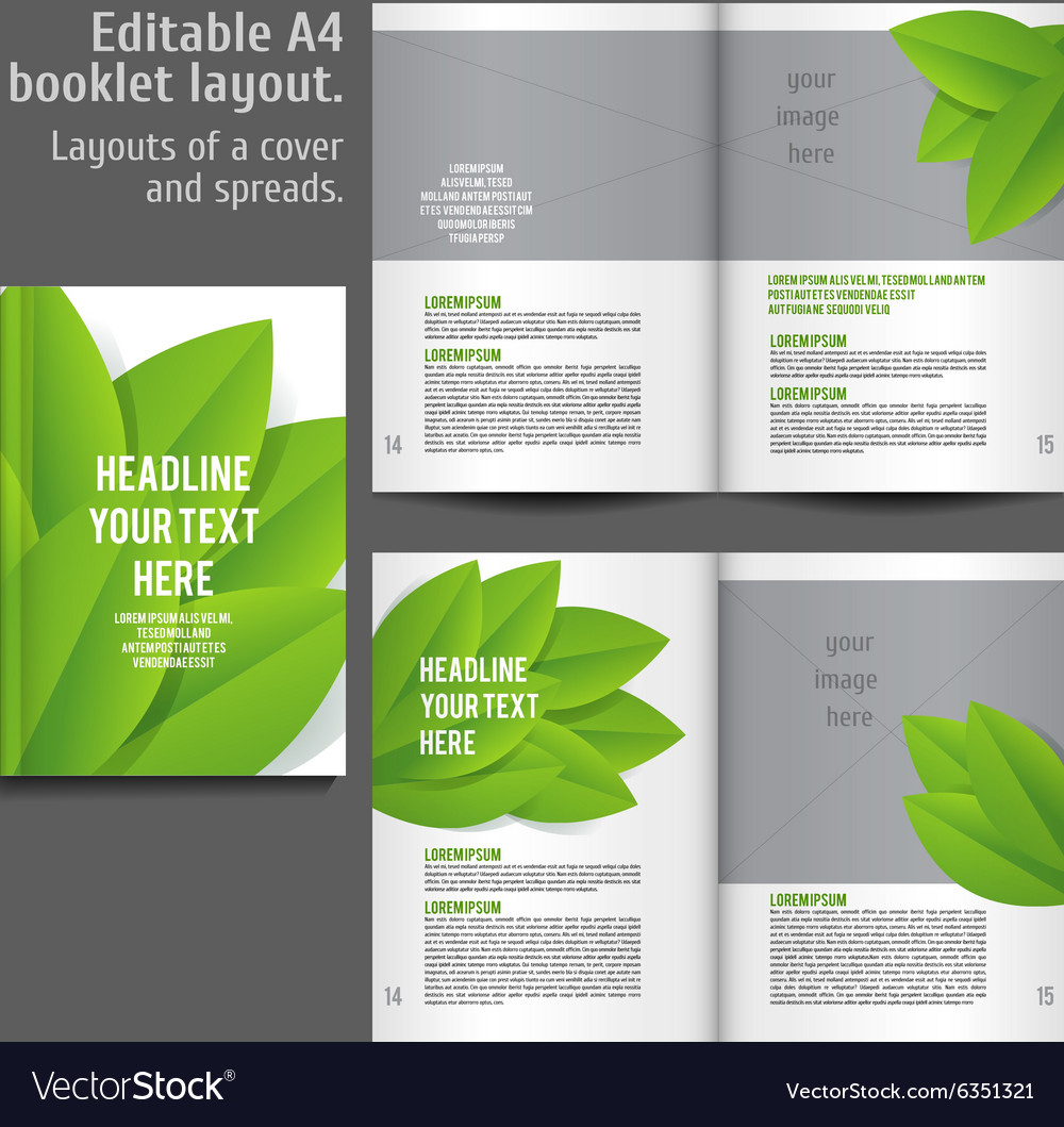 A Book Layout Design Template Royalty Free Vector Image