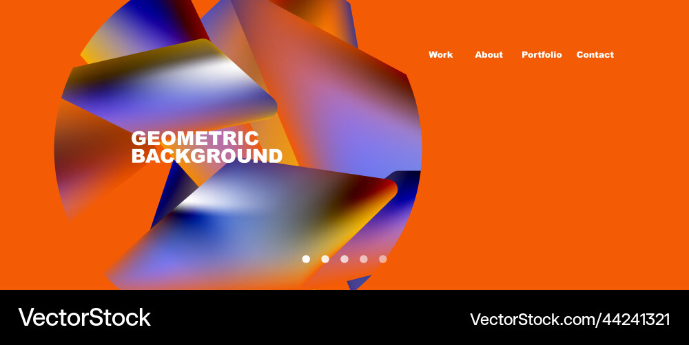 Abstract geometric landing page creative Vector Image