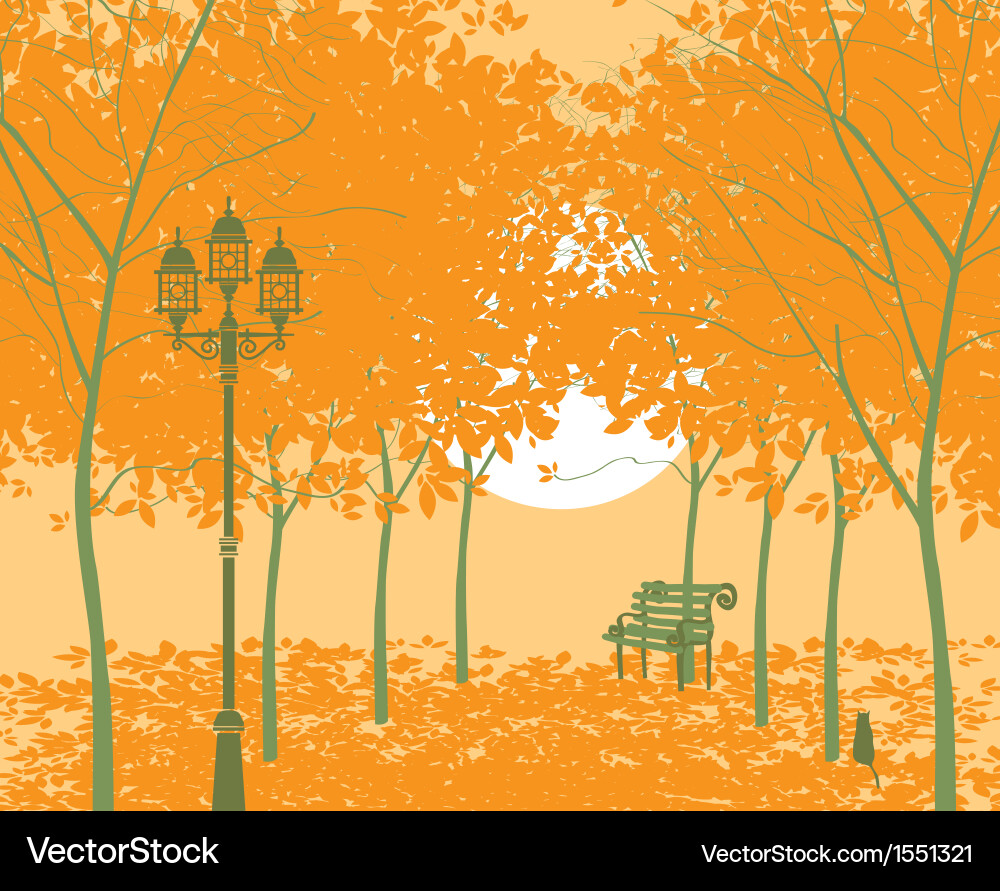 Autumn park Royalty Free Vector Image - VectorStock