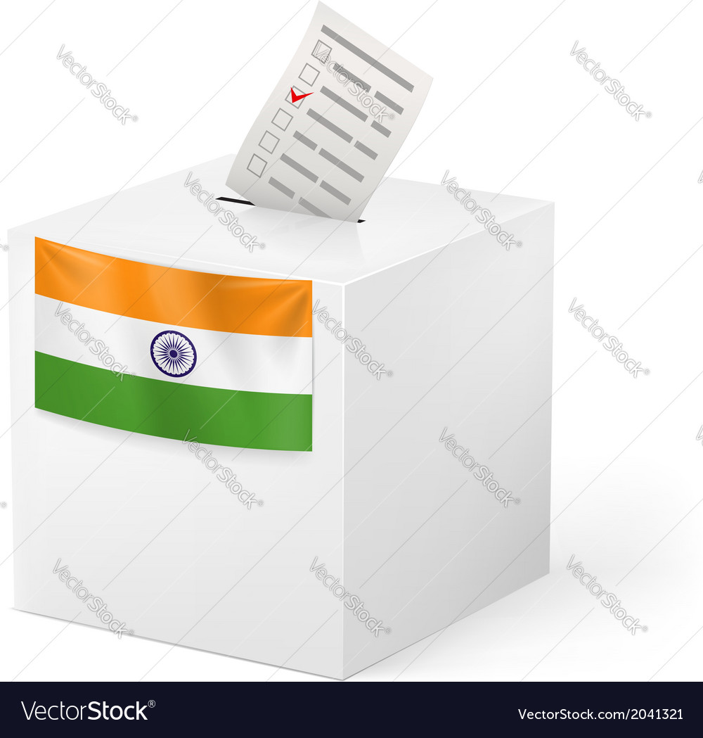 Ballot box with voicing paper india Royalty Free Vector