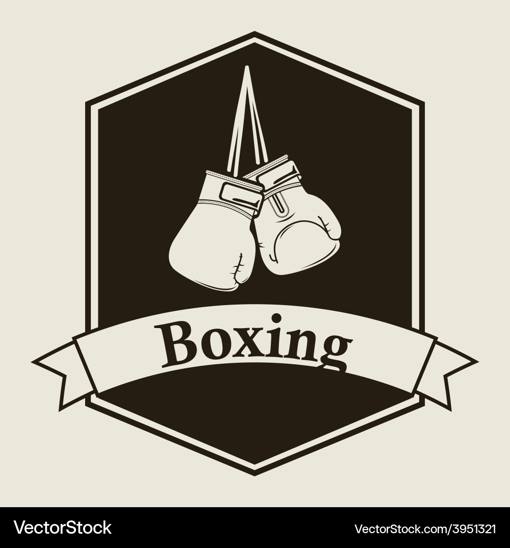 Boxen Emblem Lizenzfreies Vektorbild - VectorStock