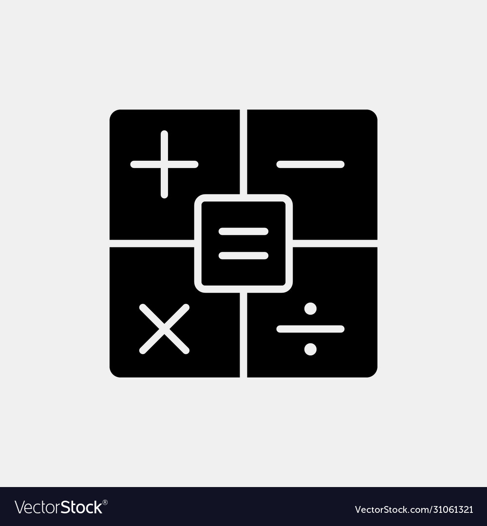 Calculator icon logo design simple flat Royalty Free Vector
