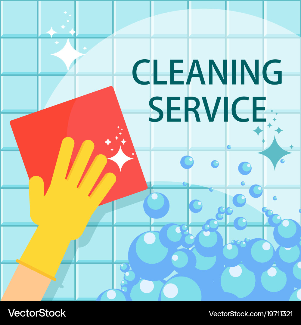 Cleaning service flat concept Royalty Free Vector Image