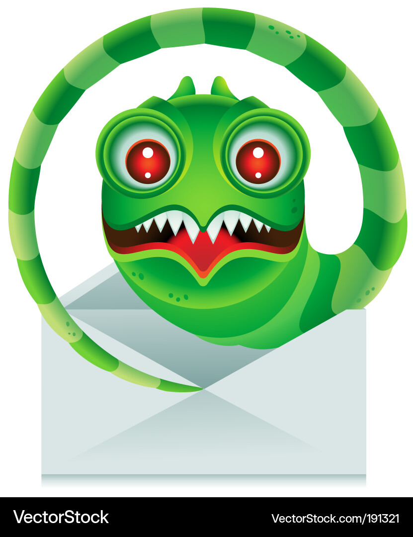 Email worm Royalty Free Vector Image - VectorStock