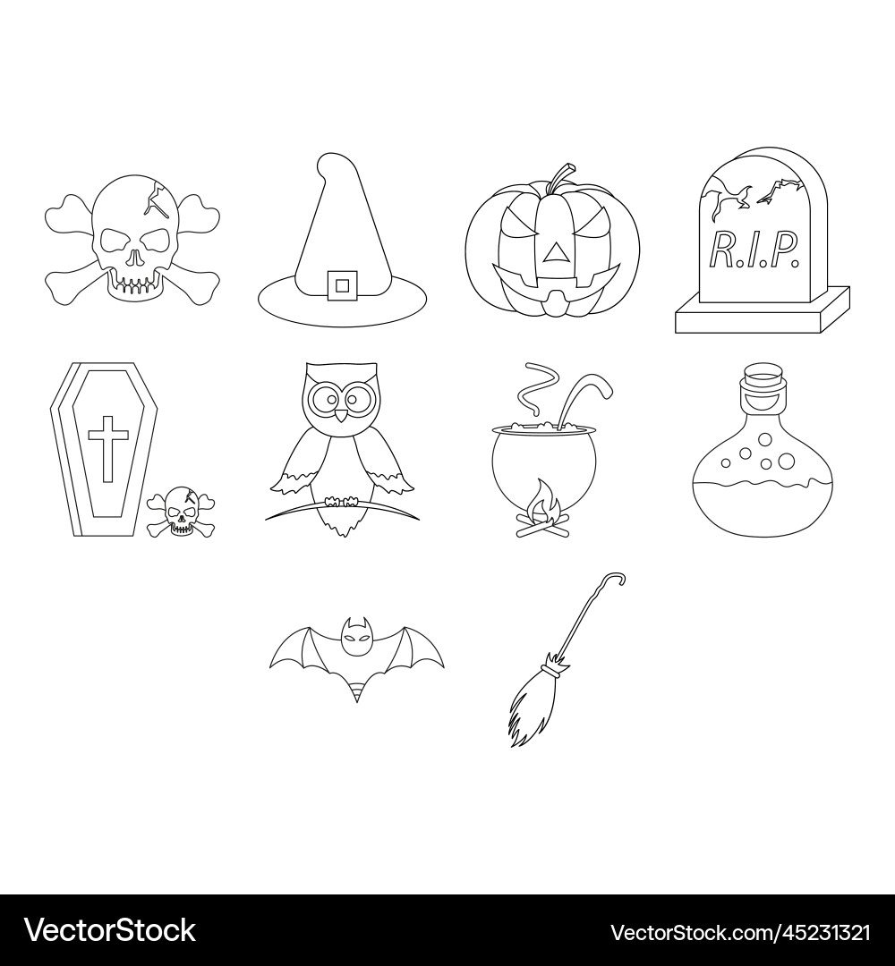 Halloween icon set Royalty Free Vector Image - VectorStock