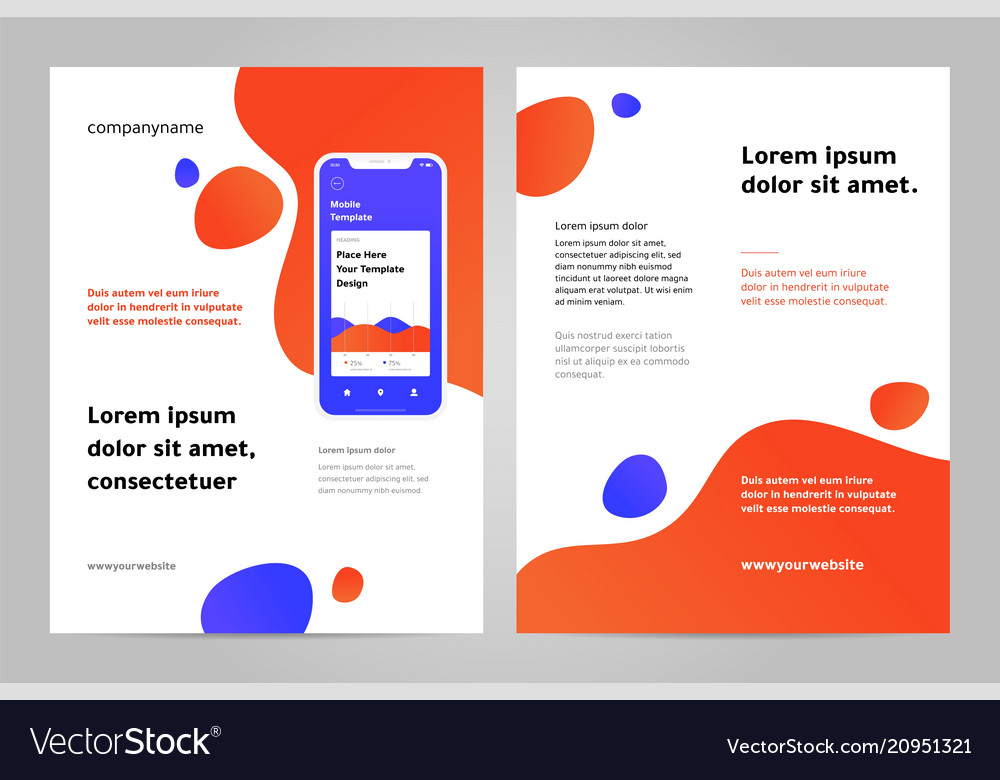 Layout template design with mobile application Vector Image
