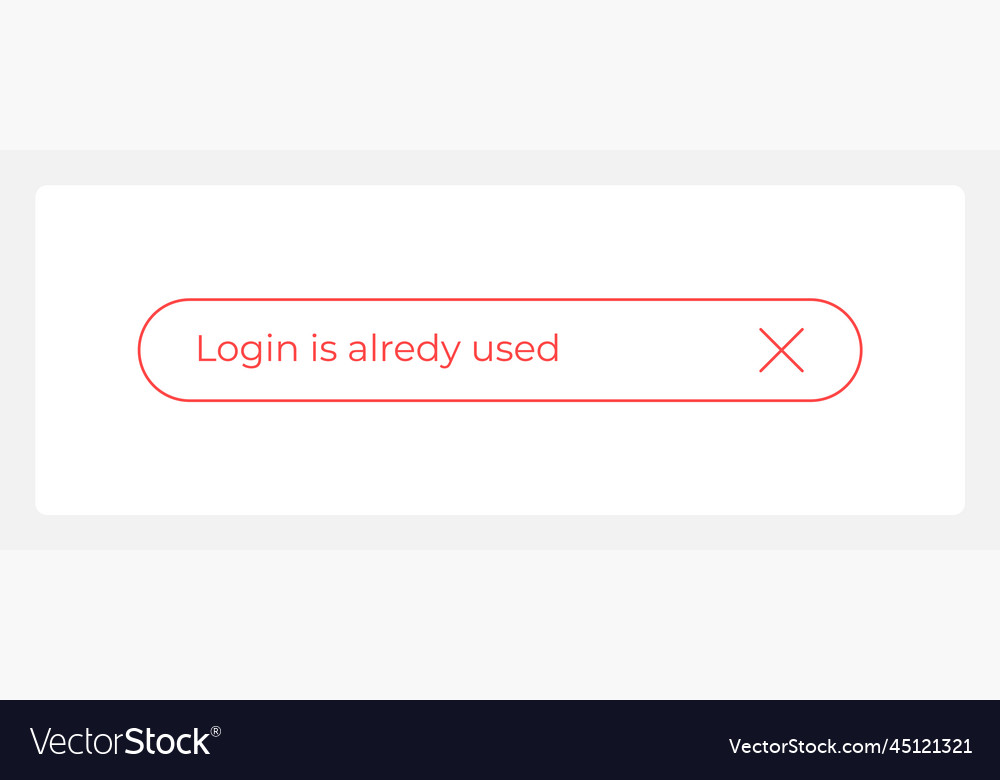 Login already registered ui element template Vector Image