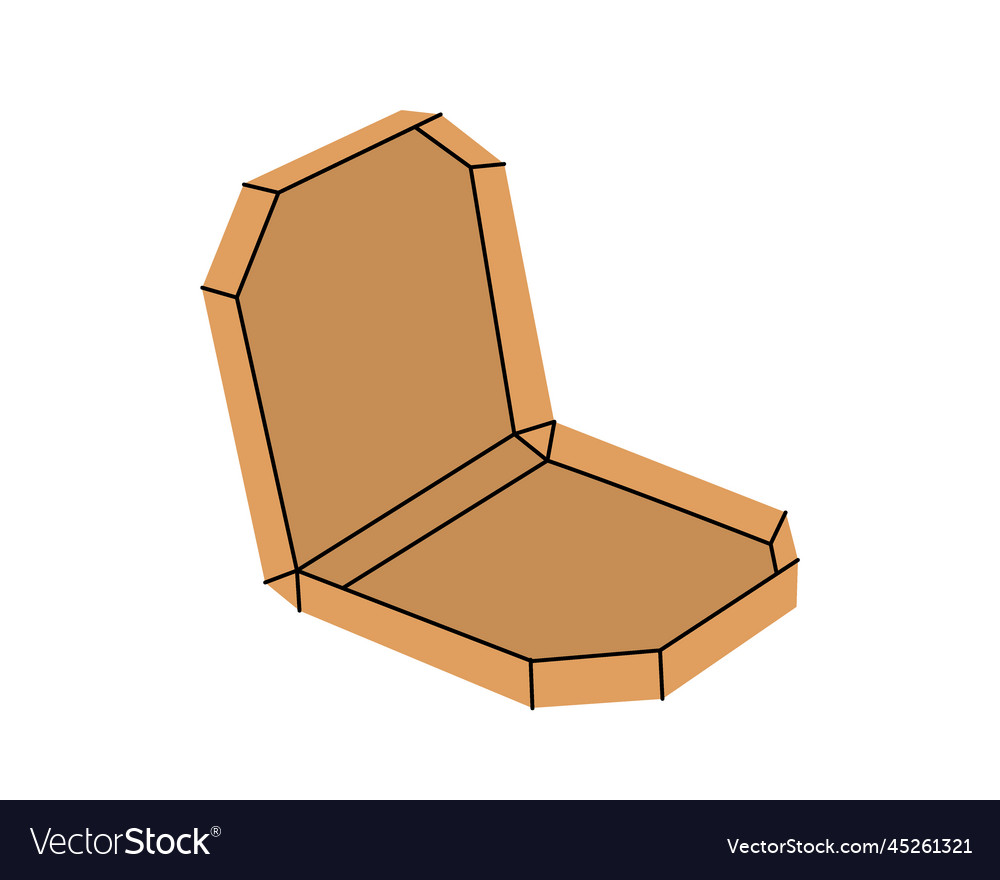 Pizza cardboard box hand drawn silhouette empty Vector Image