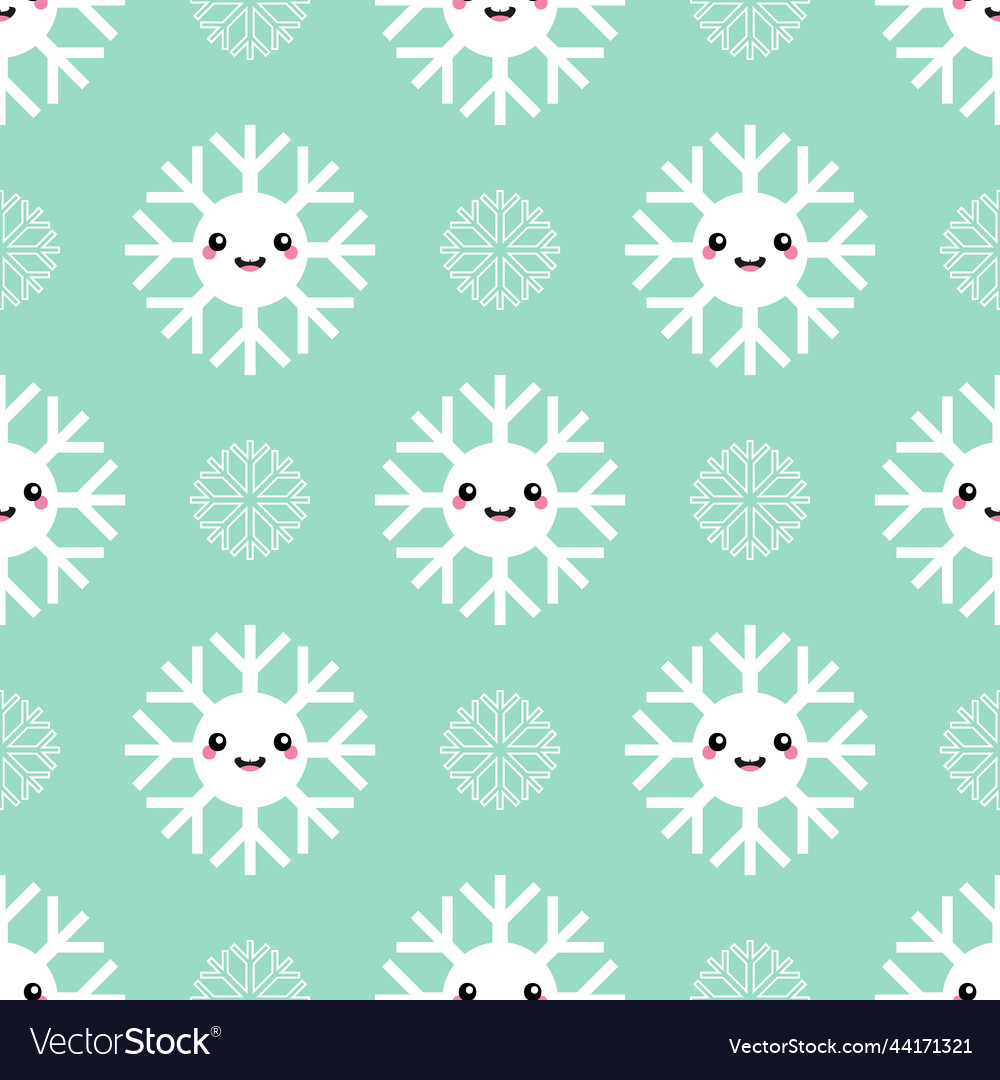 Snowflake characters pattern background Royalty Free Vector
