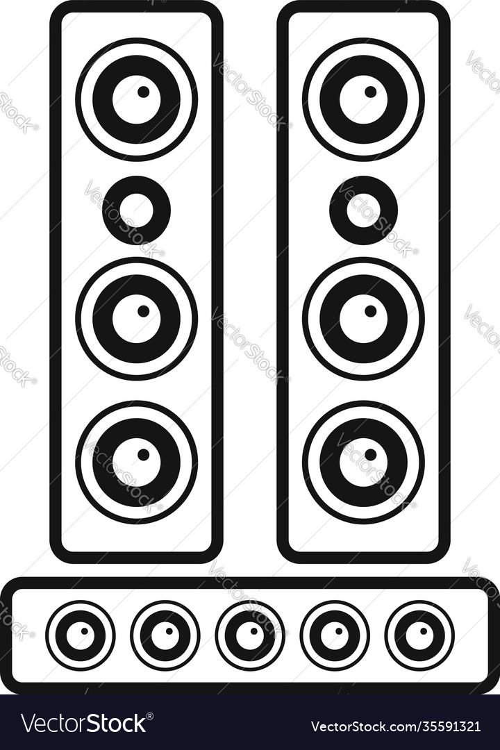 Speakers system icon simple style Royalty Free Vector Image