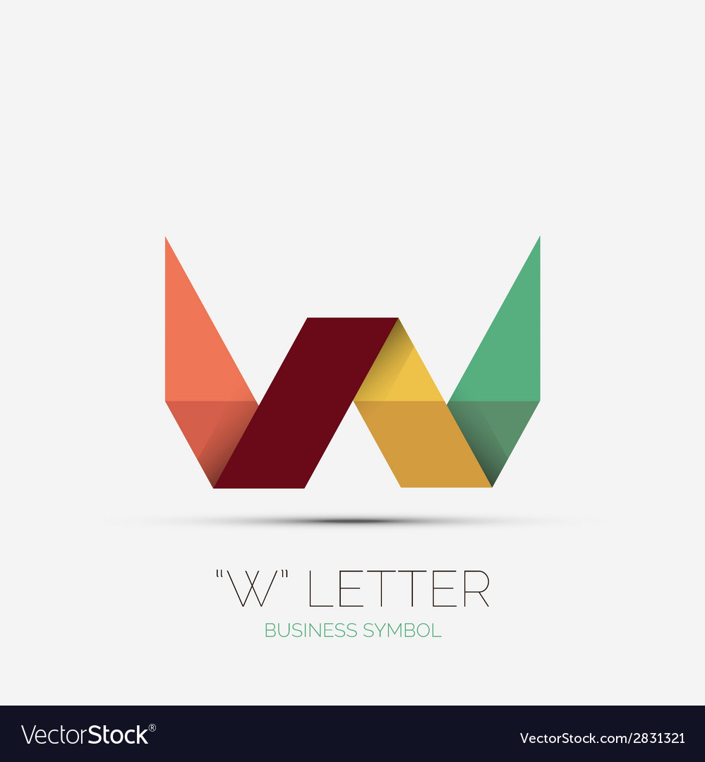 Letter w company logo Royalty Free Vector Image