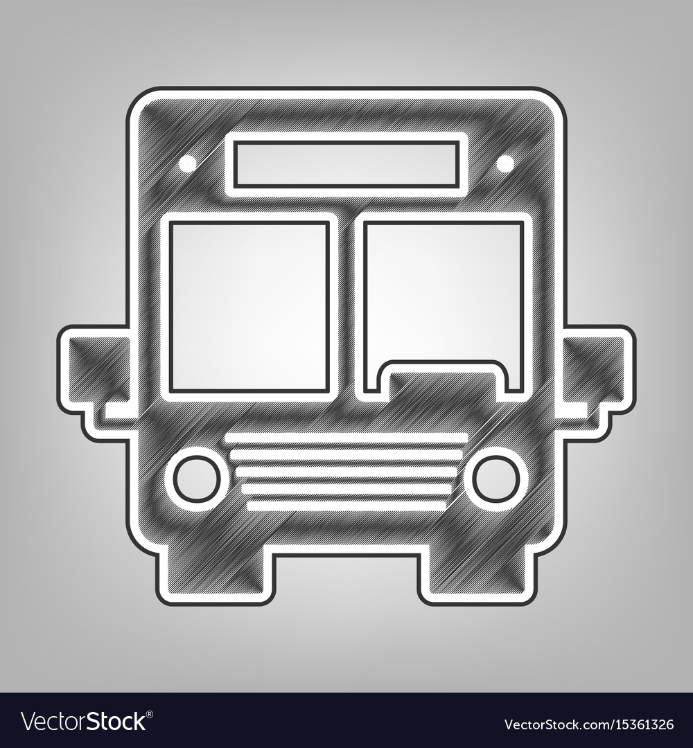 Bus sign pencil sketch Royalty Free Vector Image