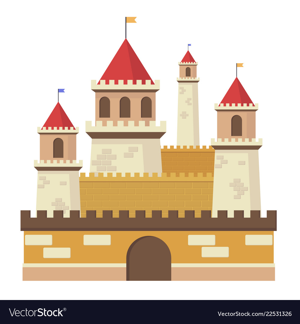 Cute fantasy middle sentury castle isolated
