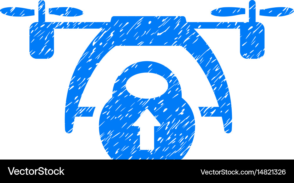 Drone loading grunge icon Royalty Free Vector Image