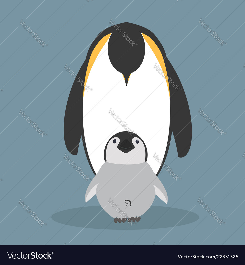 Happy penguins family Royalty Free Vector Image