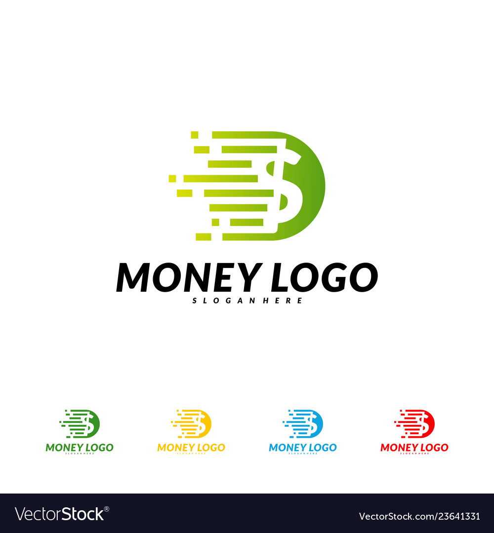 Fast money logo design concept coin logo Vector Image